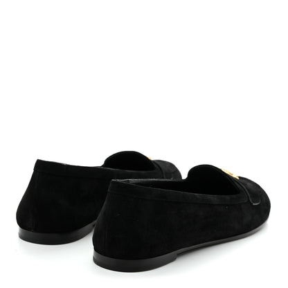 Chanel Suede Crystal CC Mocassin Loafers 39.5 Black 5 of 9