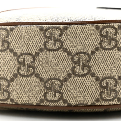Gucci GG Supreme Monogram Azalea Calfskin Mini Retro Interlocking G Half Moon Bag Beige Ebony Brown Sugar 9 of 11