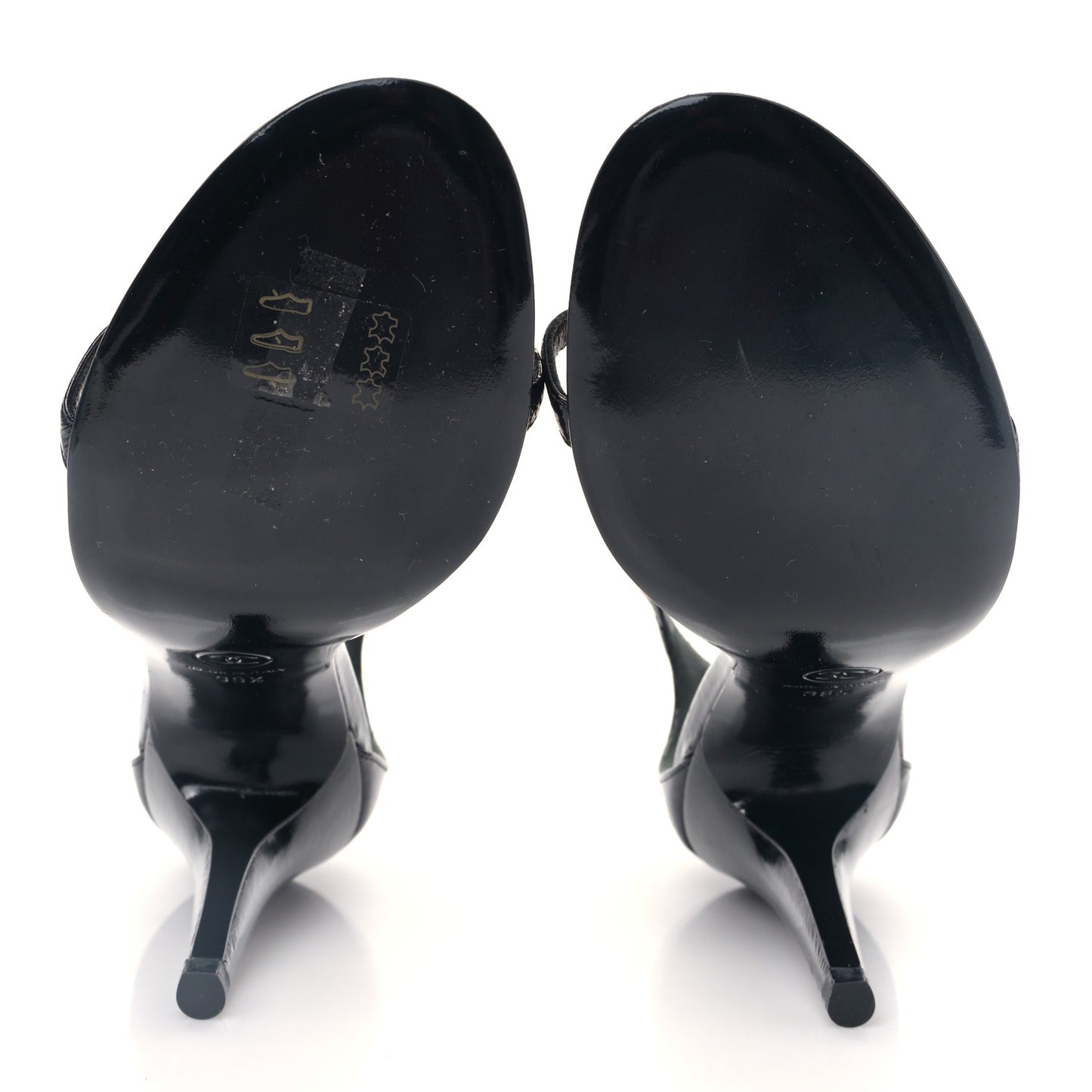 Patent Gripoix Pearl Sandals 39.5 Black