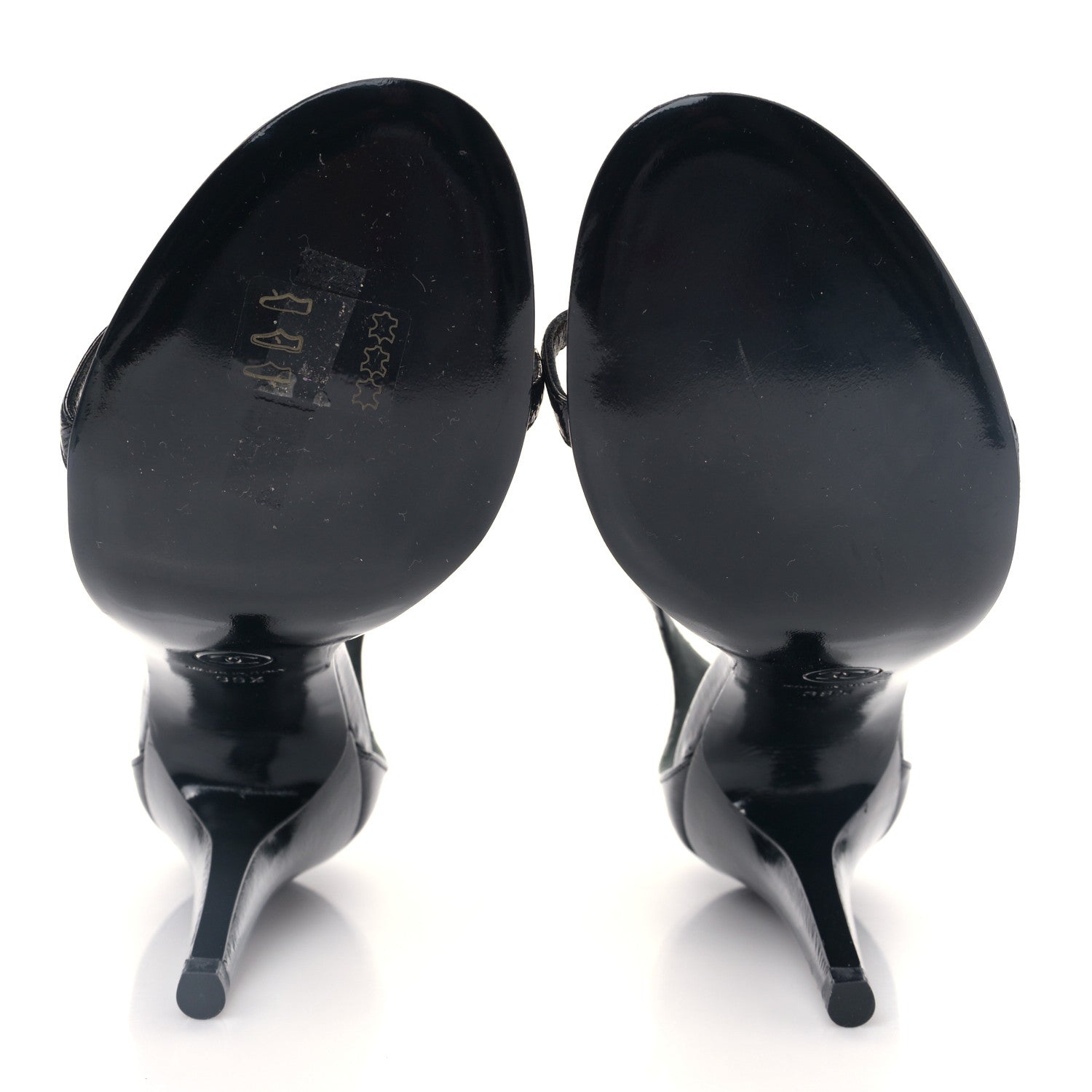 Chanel Patent Gripoix Pearl Sandals 39.5 Black 5 of 8