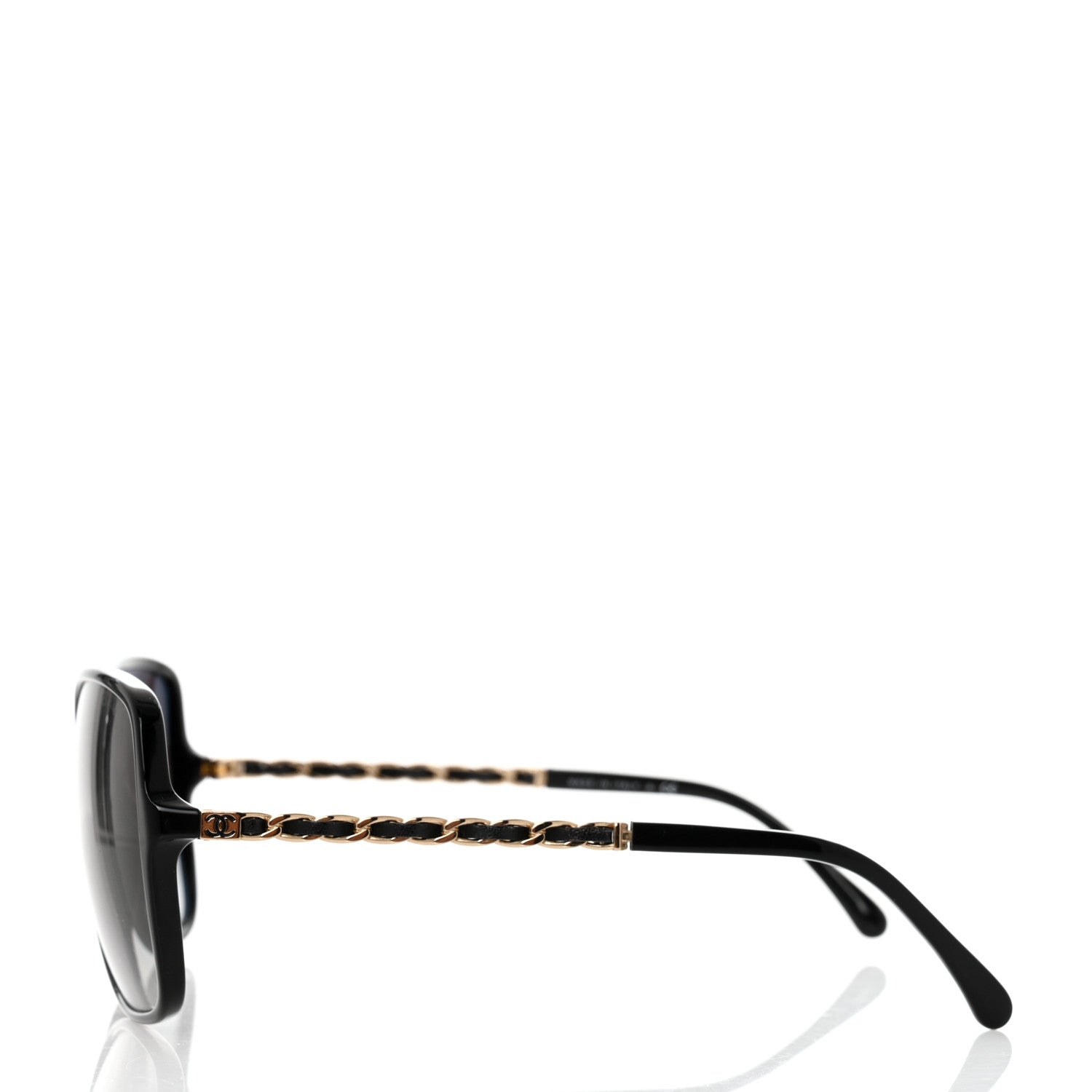 Chanel Acetate Lambskin Chain Square Sunglasses 5210-Q Black 3 of 8