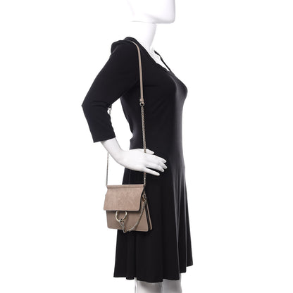 Chloe Calfskin Suede Mini Chain Faye Shoulder Bag Motty Grey 2 of 10