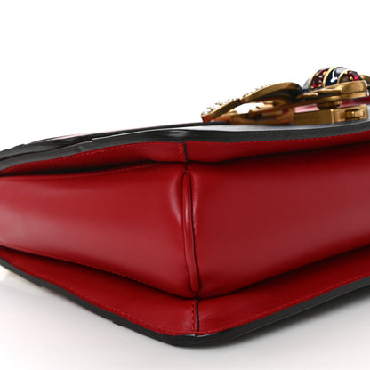 Gucci Calfskin Sylvie Web Queen Margaret Shoulder Bag Blue Agata Hibiscus Red Mystic White 8 of 9