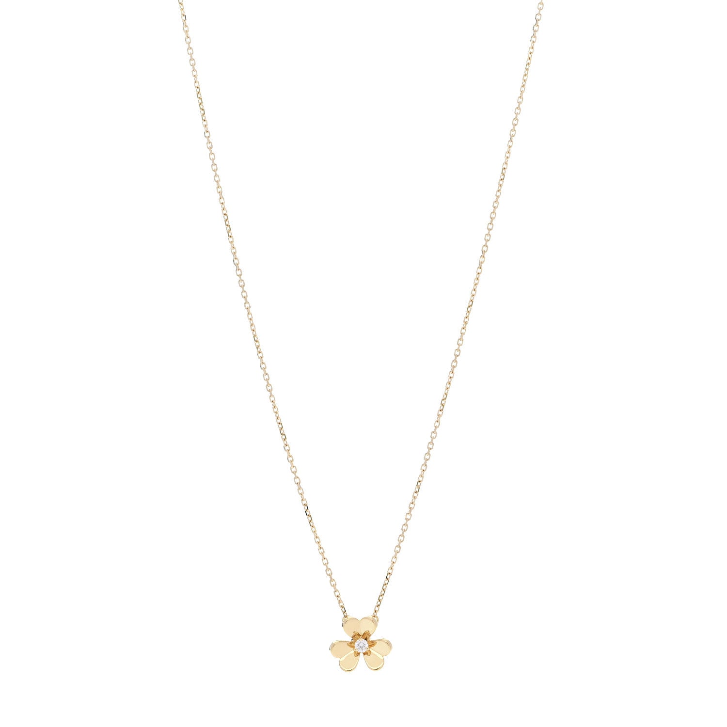 Van Cleef & Arpels 18K Yellow Gold Diamond Mini Frivole Pendant Necklace 1 of 6