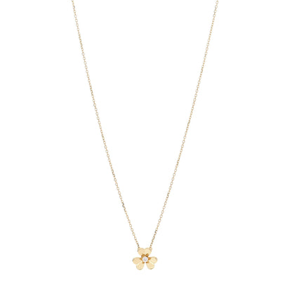 Van Cleef & Arpels 18K Yellow Gold Diamond Mini Frivole Pendant Necklace 1 of 6