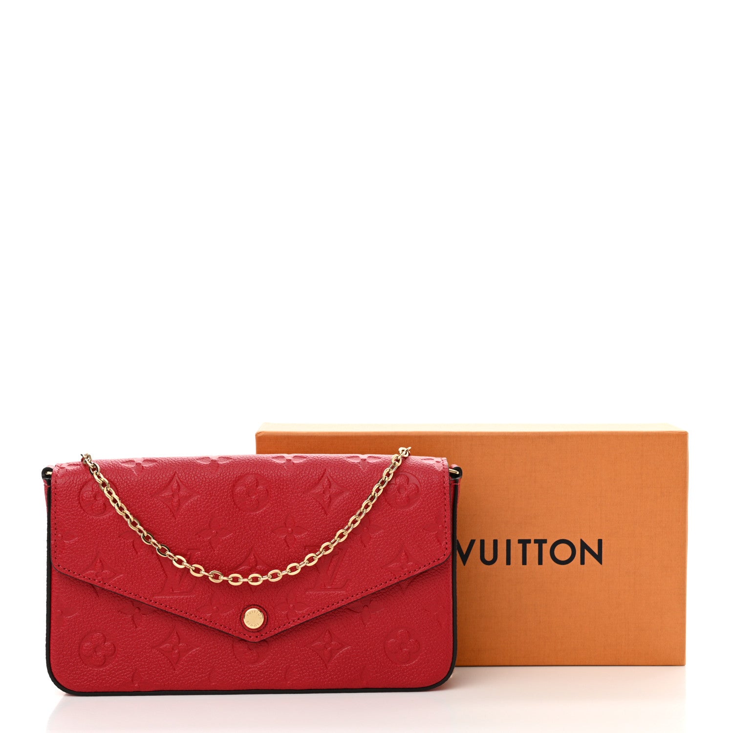 Louis Vuitton Empreinte Pochette Felicie Chain Wallet Scarlet 11 of 11