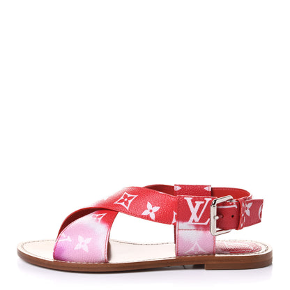 Louis Vuitton Monogram Escale Palma Flat Sandals 36 Rouge 1 of 9