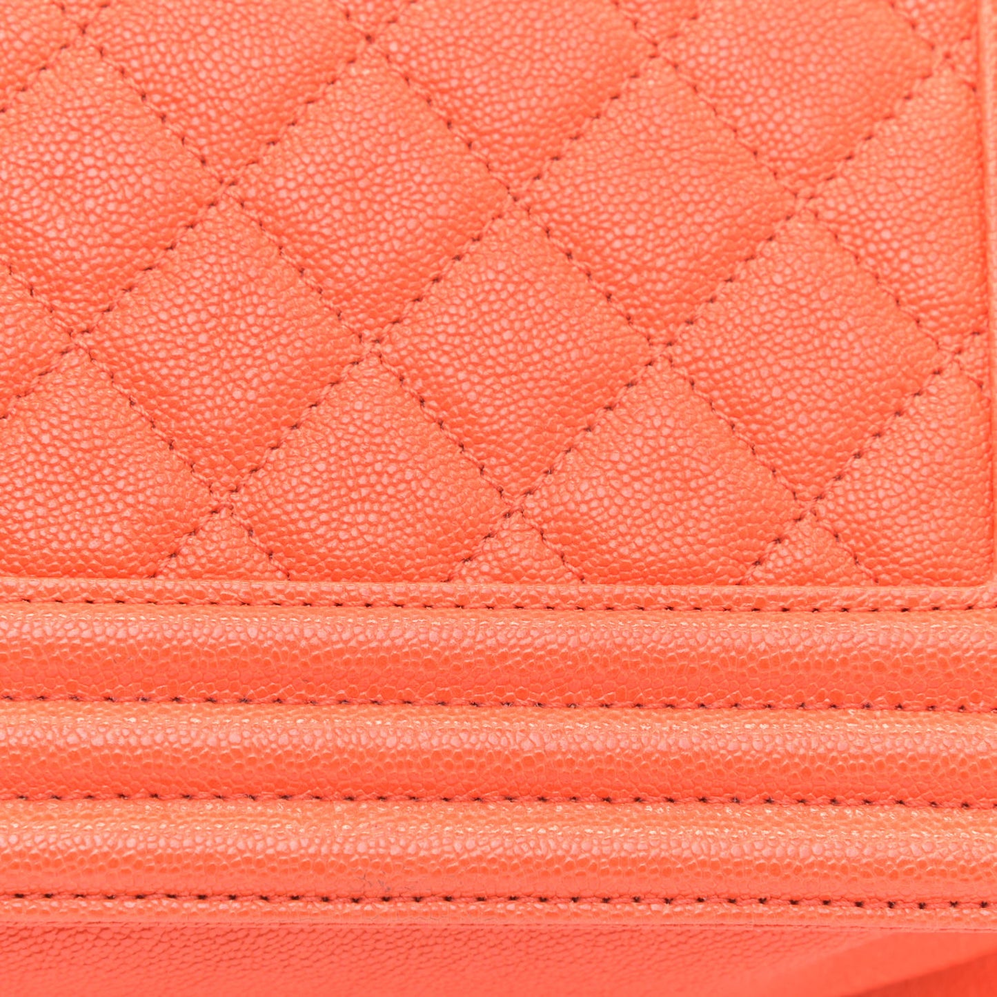 Caviar Quilted Small Boy Flap Orange