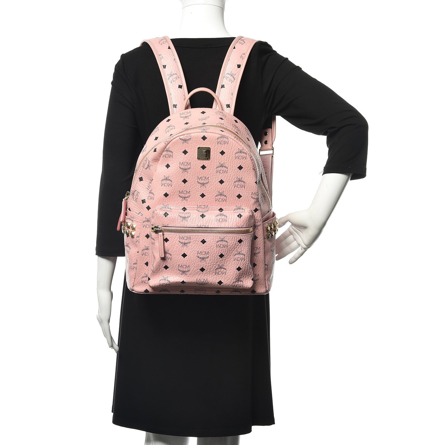 MCM Visetos Small Side Stud Stark Backpack Soft Pink 2 of 10
