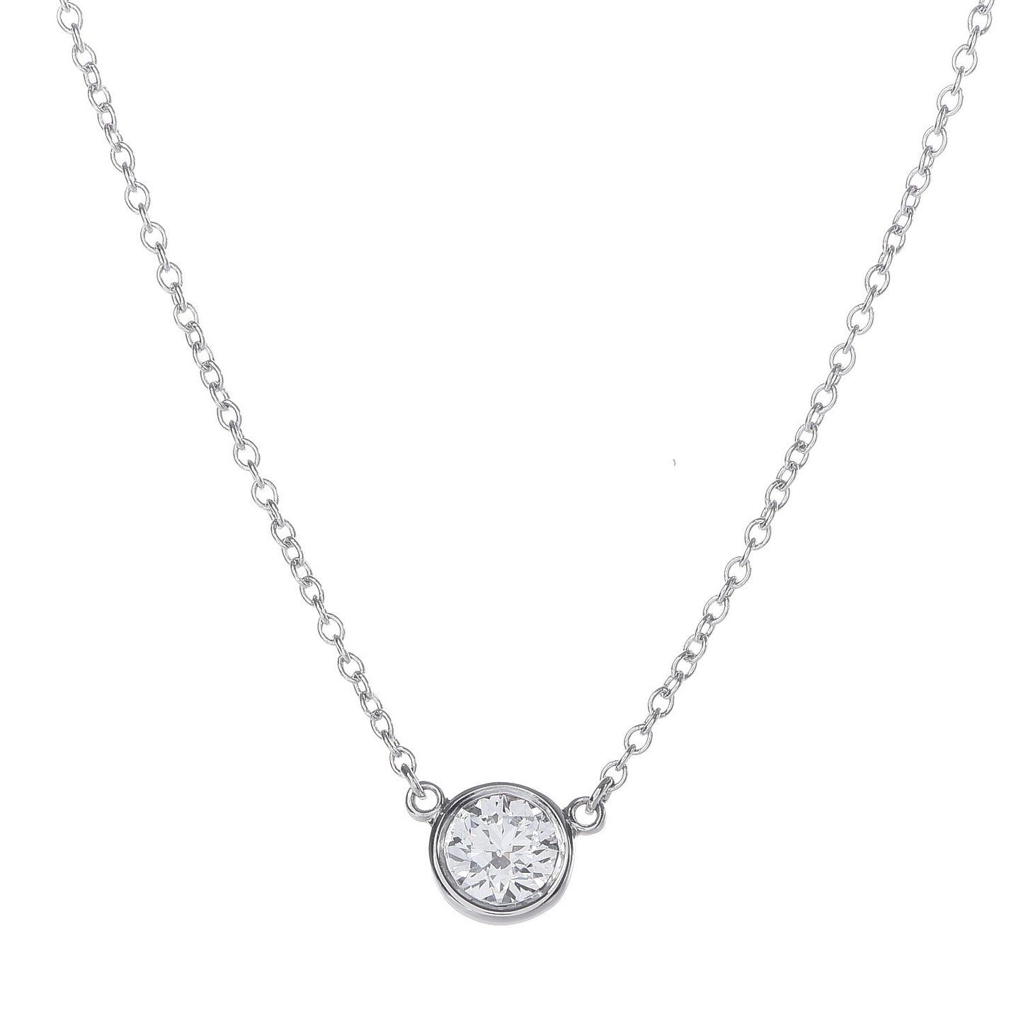 Platinum Diamond .37ct Elsa Peretti Diamonds by the Yard Pendant Necklace