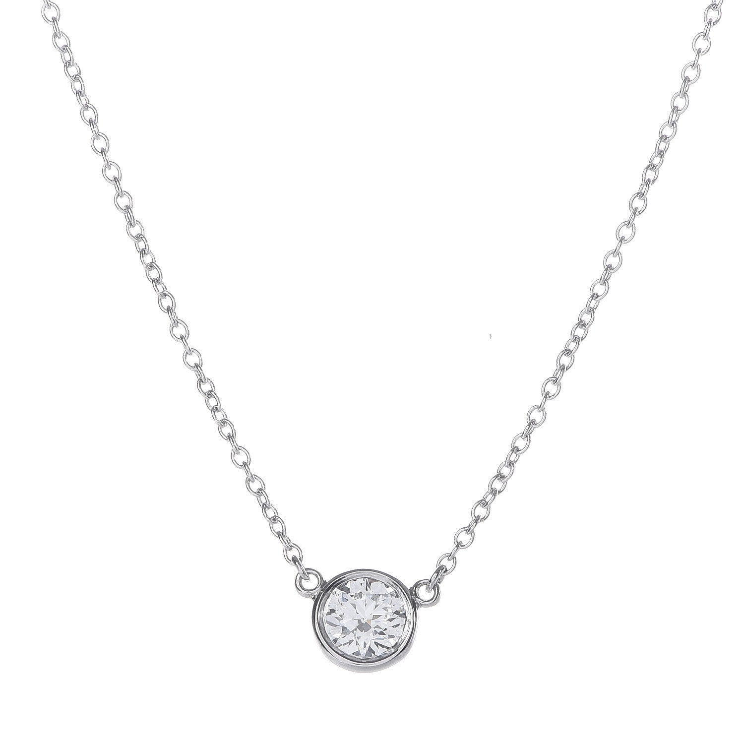 Tiffany Platinum Diamond .37ct Elsa Peretti Diamonds by the Yard Pendant Necklace 8 of 11