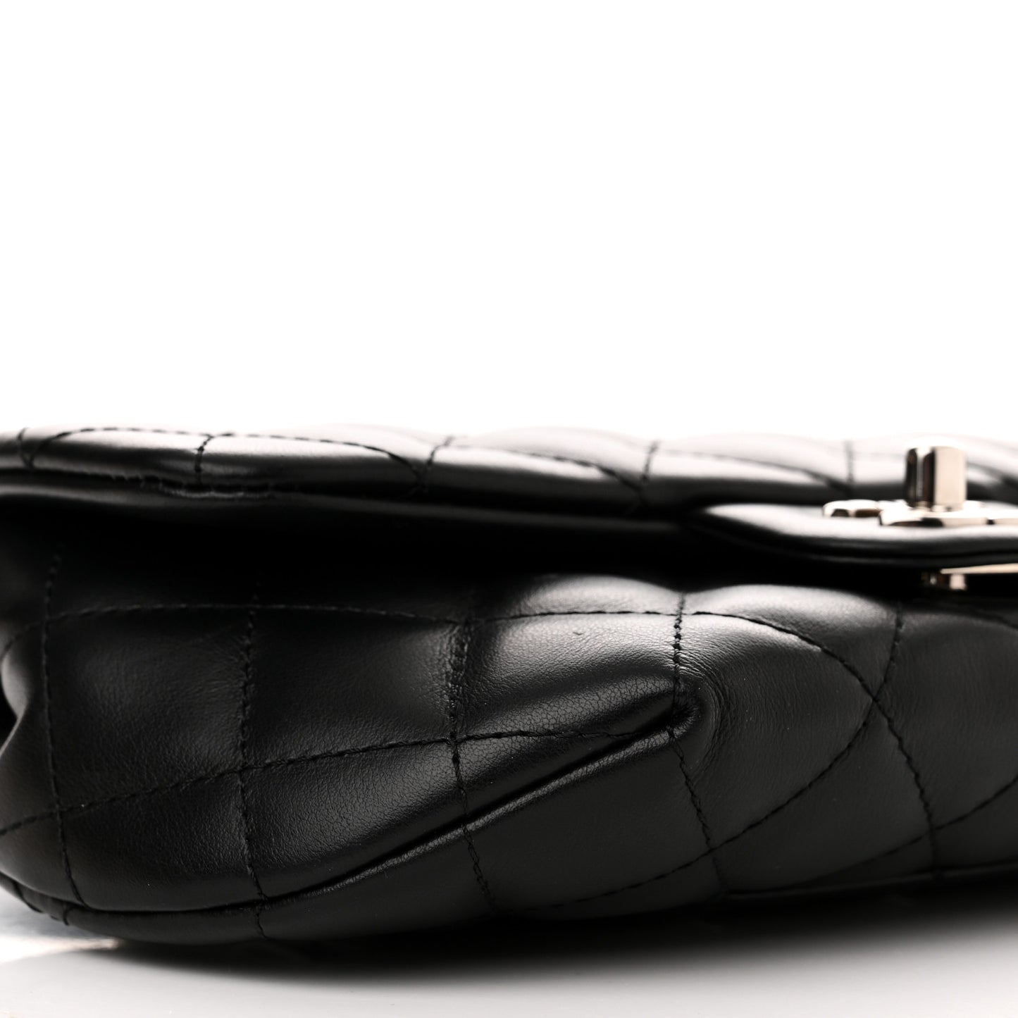 Calfskin Quilted CC Uniform Flap Belt Bag Black