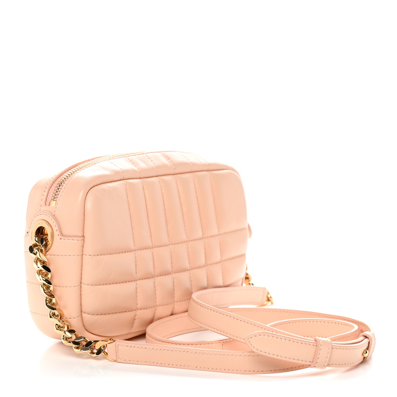 Burberry Lambskin Quilted Mini Lola Camera Bag Peach Pink 3 of 10