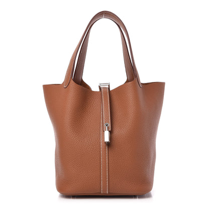 Hermes Taurillon Clemence Picotin Lock 22 MM Gold 1 of 10