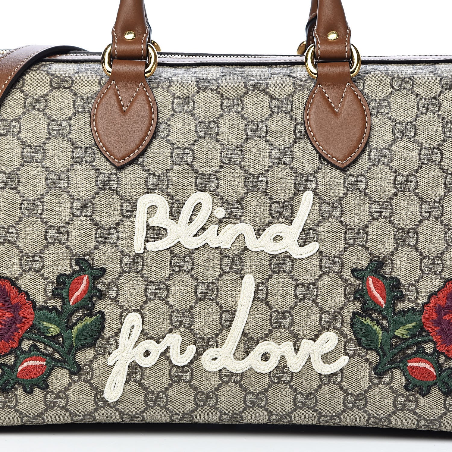 Gucci GG Supreme Monogram Blind for Love Embroidered Medium Boston Beige Tuscany 11 of 11