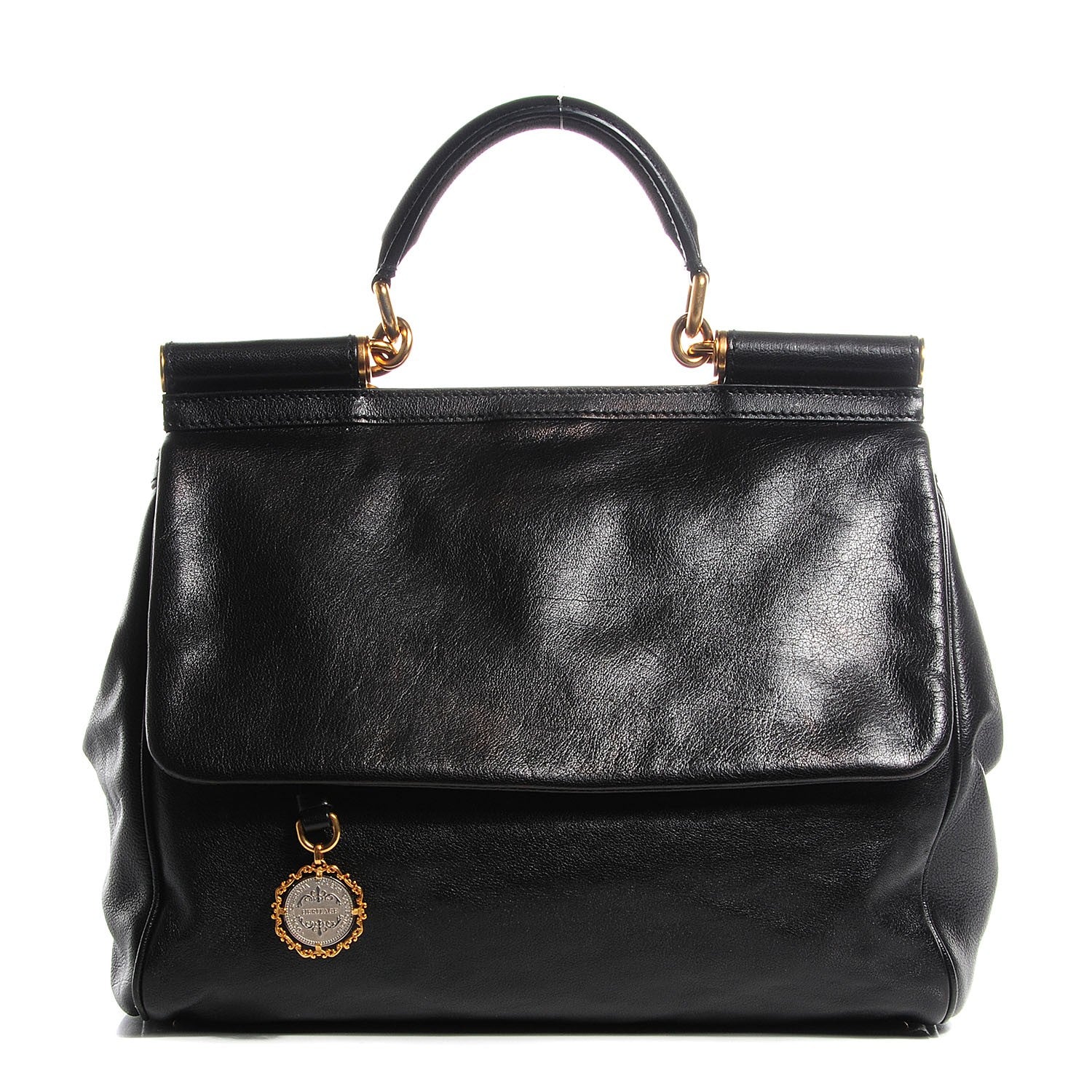 Dolce & Gabbana Deerskin Large Miss Sicily Satchel Black 1 of 9