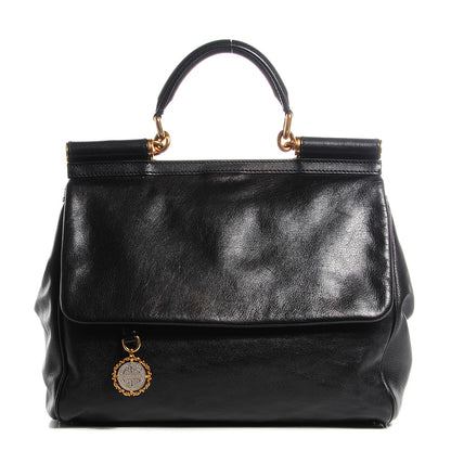 Dolce & Gabbana Deerskin Large Miss Sicily Satchel Black 1 of 9