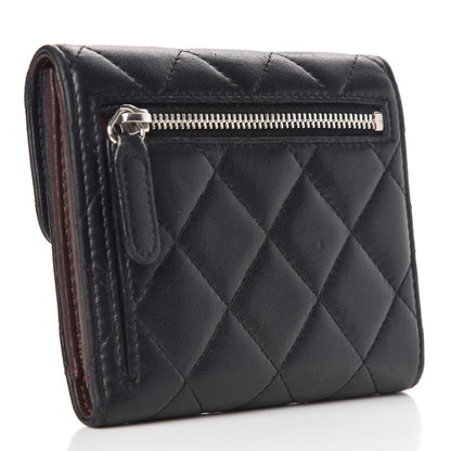 Chanel Lambskin Quilted Small Compact Wallet Black 3 of 8