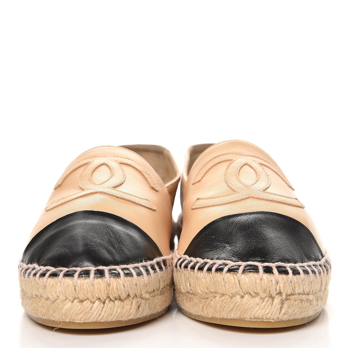 Lambskin CC Espadrilles 38 Beige Black