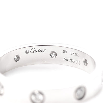 Cartier 18K White Gold 8 Diamond 4mm Wedding Band LOVE Ring 59 8.75 4 of 6