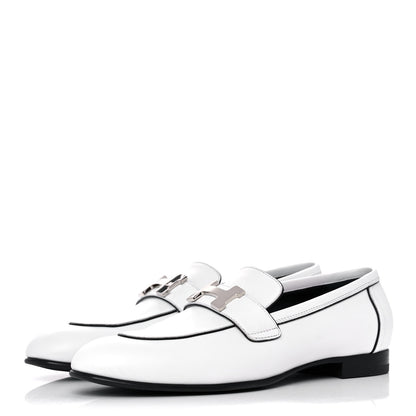 Hermes Calfskin Womens Paris Loafers 36.5 White 3 of 9