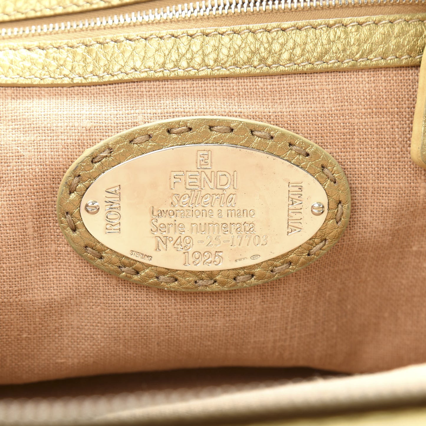 Cuoio Romano Selleria Adele 1328 Bag Oro Metallizzo