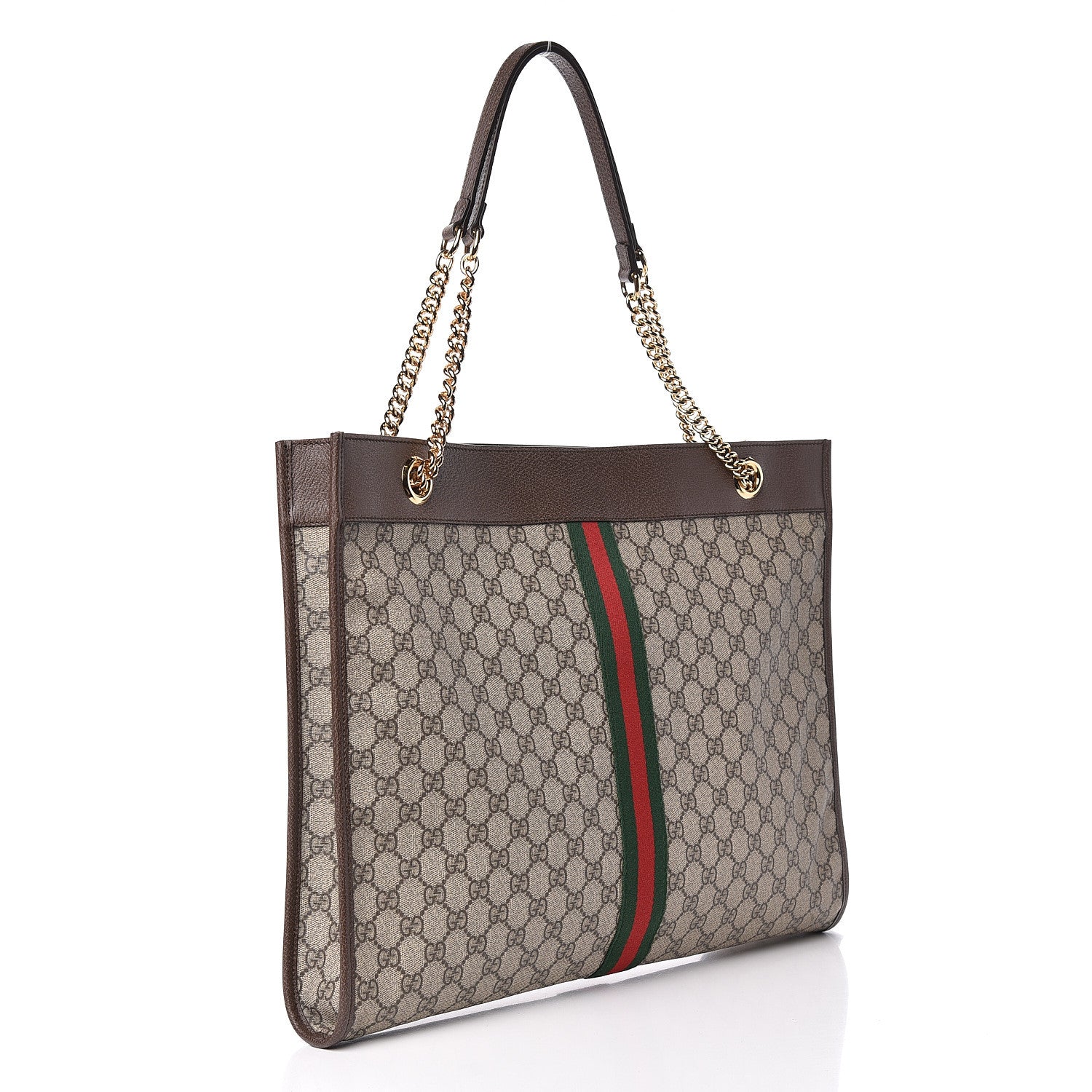 Gucci GG Supreme Monogram Large Rajah Chain Tote Beige New Acero 4 of 12
