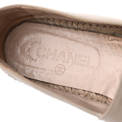 Chanel Canvas Grosgrain CC Espadrilles 39 Beige Black 6 of 19