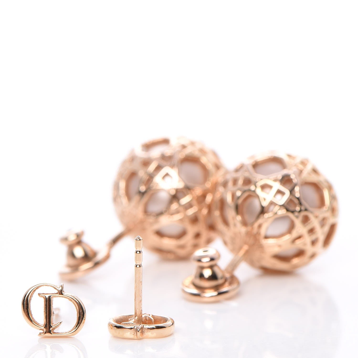Christian Dior Pearl Secret Cannage Mise En Dior Tribales Earrings Rose Gold 3 of 3