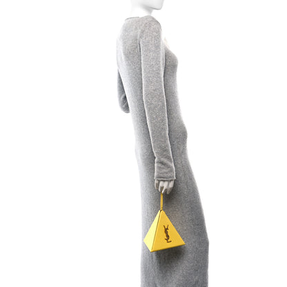 Saint Laurent Lambskin Pyramid Clutch Yellow 2 of 13
