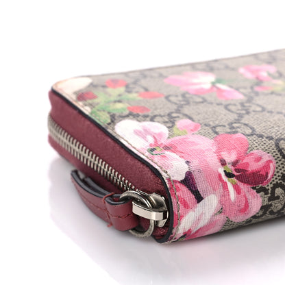 Gucci GG Supreme Monogram Blooms Zip Around Wallet Beige Multicolor Dry Rose 7 of 10