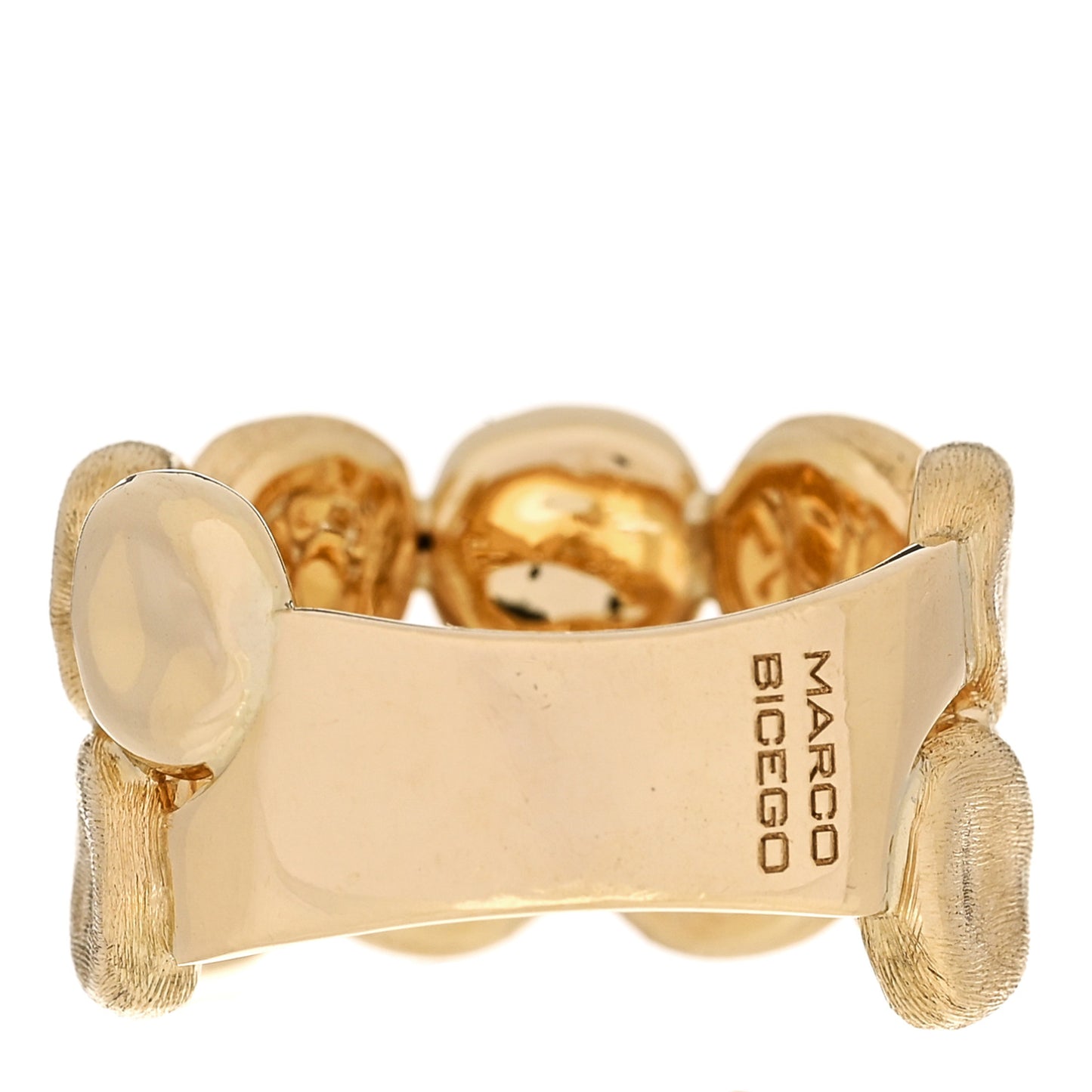 18K Yellow Gold Double Row Disc Ring  54 6.75