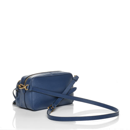 Prada Saffiano Lux Double Zip Crossbody Bag Bleuette 10 of 14