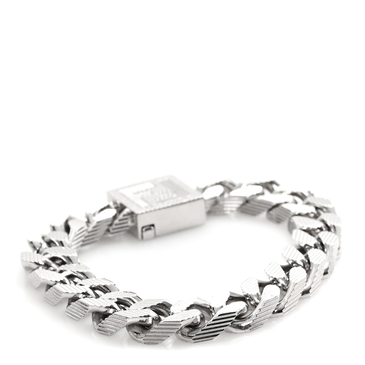 Metal FF Curb Link Bracelet Silver
