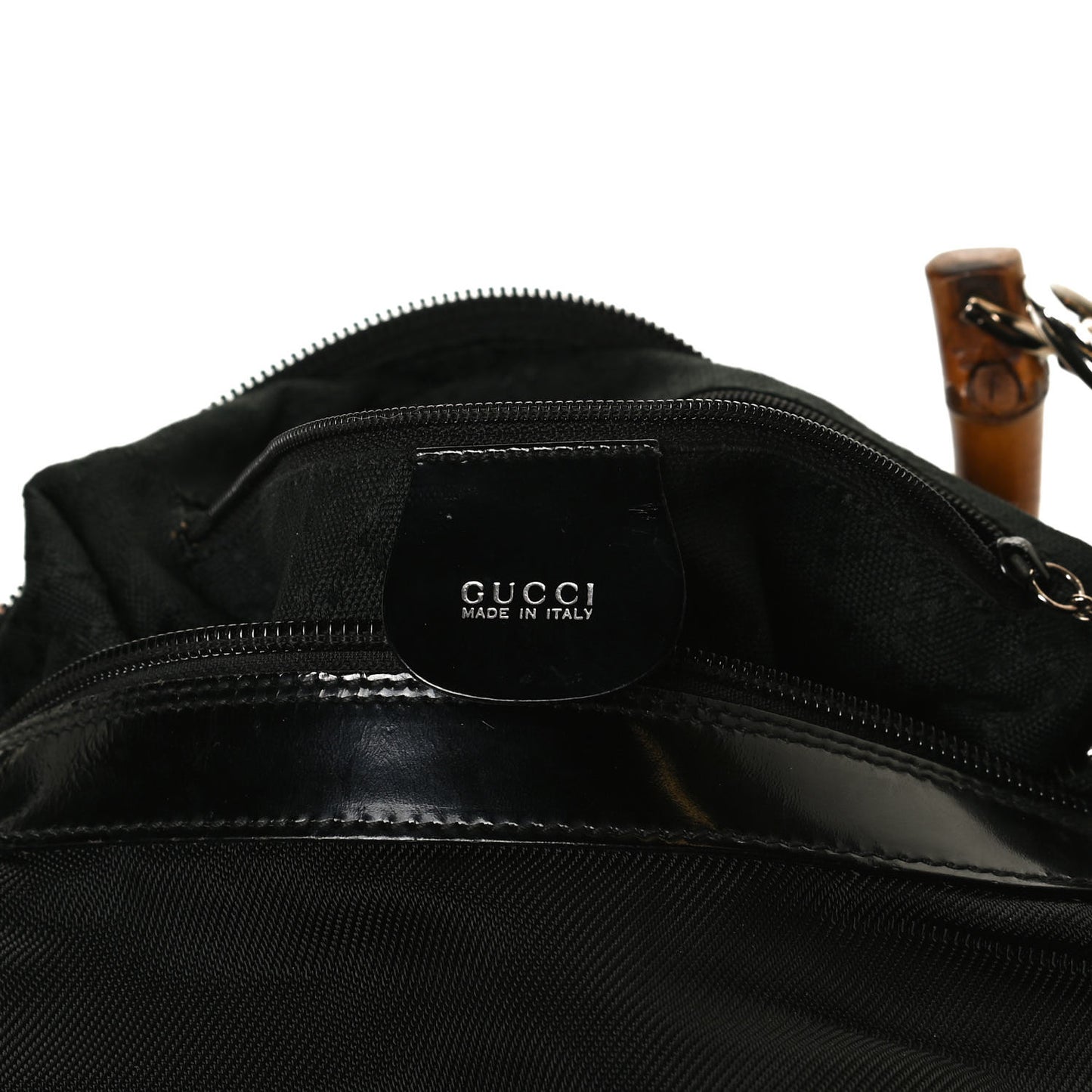 Nylon Bamboo Top Handle Hobo Black