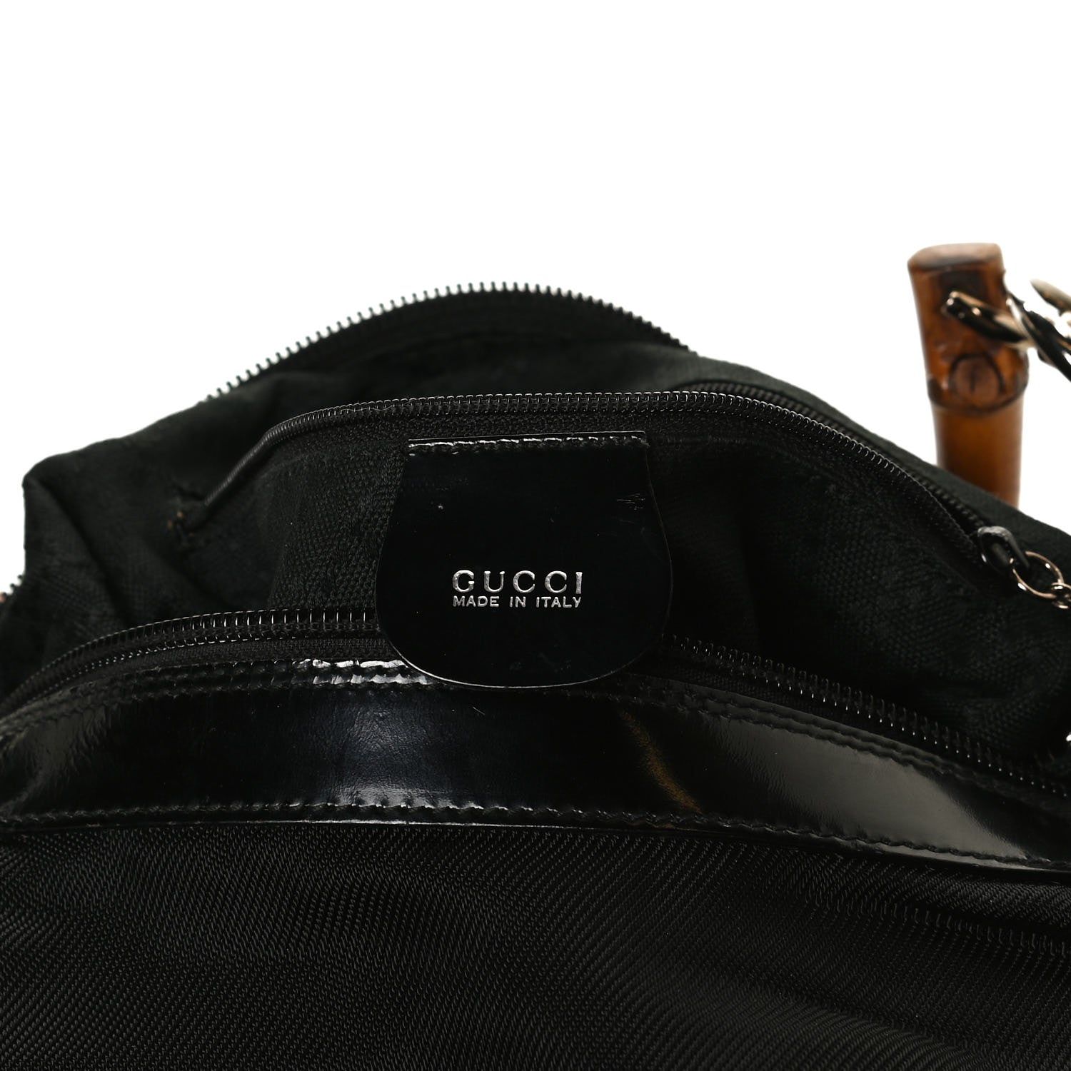 Gucci Nylon Bamboo Top Handle Hobo Black 5 of 14