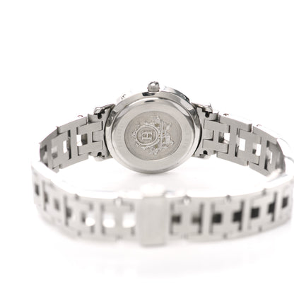 Hermes Stainless Steel 24mm Clipper Quartz Watch Black 6 of 9