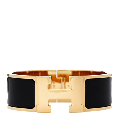 Hermes Enamel Wide Clic Clac H Bracelet PM Black 1 of 5