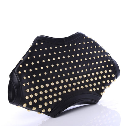 Alexander McQueen Calfskin Studded De Manta Clutch Black 3 of 7
