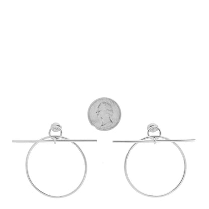 Hermes Sterling Silver MM Loop Earrings 2 of 4