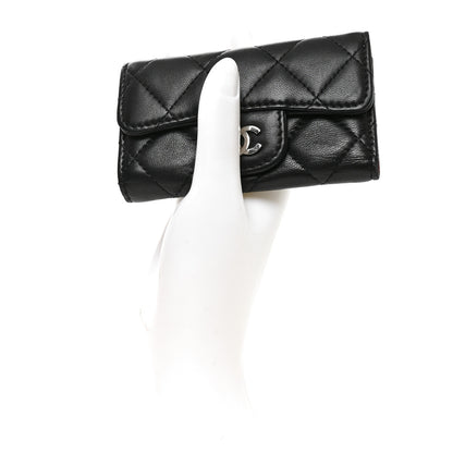 Chanel Lambskin Quilted 6 Key Holder Black 2 of 9