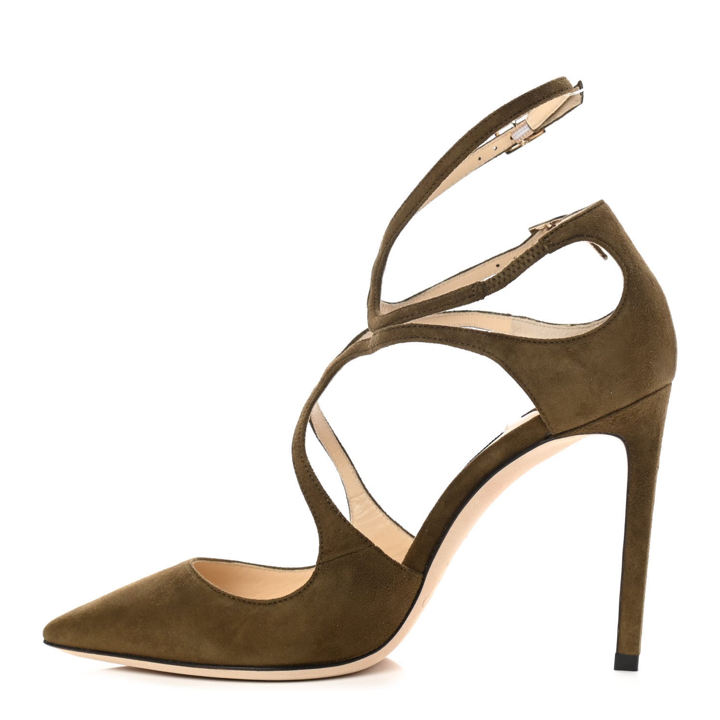 Suede Lancer 100 Pumps 36 Olive