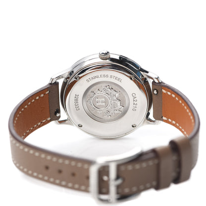 Hermes Stainless Steel Swift 32mm Slim d'Hermes Quartz Watch Etoupe 4 of 5