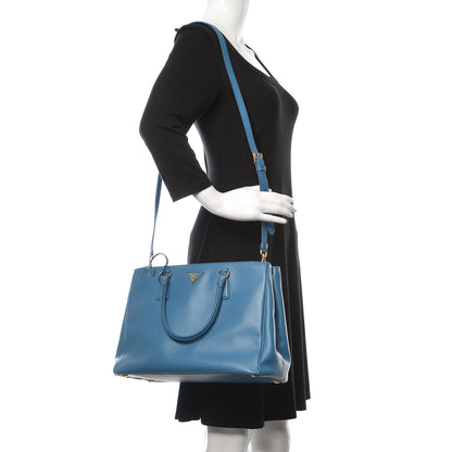 Prada Saffiano Medium Galleria Double Zip Tote Cobalto 2 of 14
