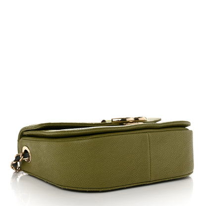 Chanel Grained Calfskin Quilted Small Cuba Top Handle Flap Khaki 4 of 10