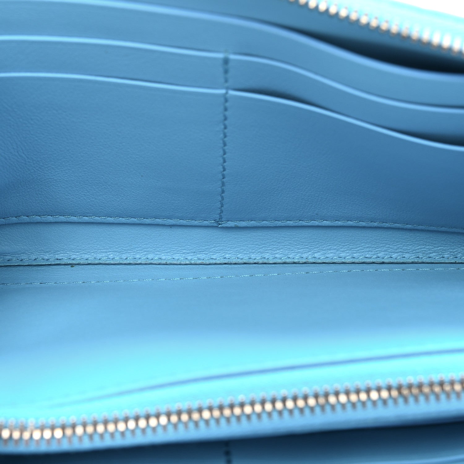 Bottega Veneta Nappa Intrecciato Zip Around Wallet Sky Blue 7 of 13