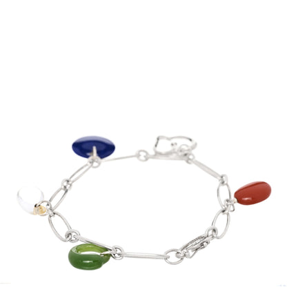 Tiffany Sterling SIlver Multi Gemstone Elsa Peretti Five Charm Bracelet 2 of 4