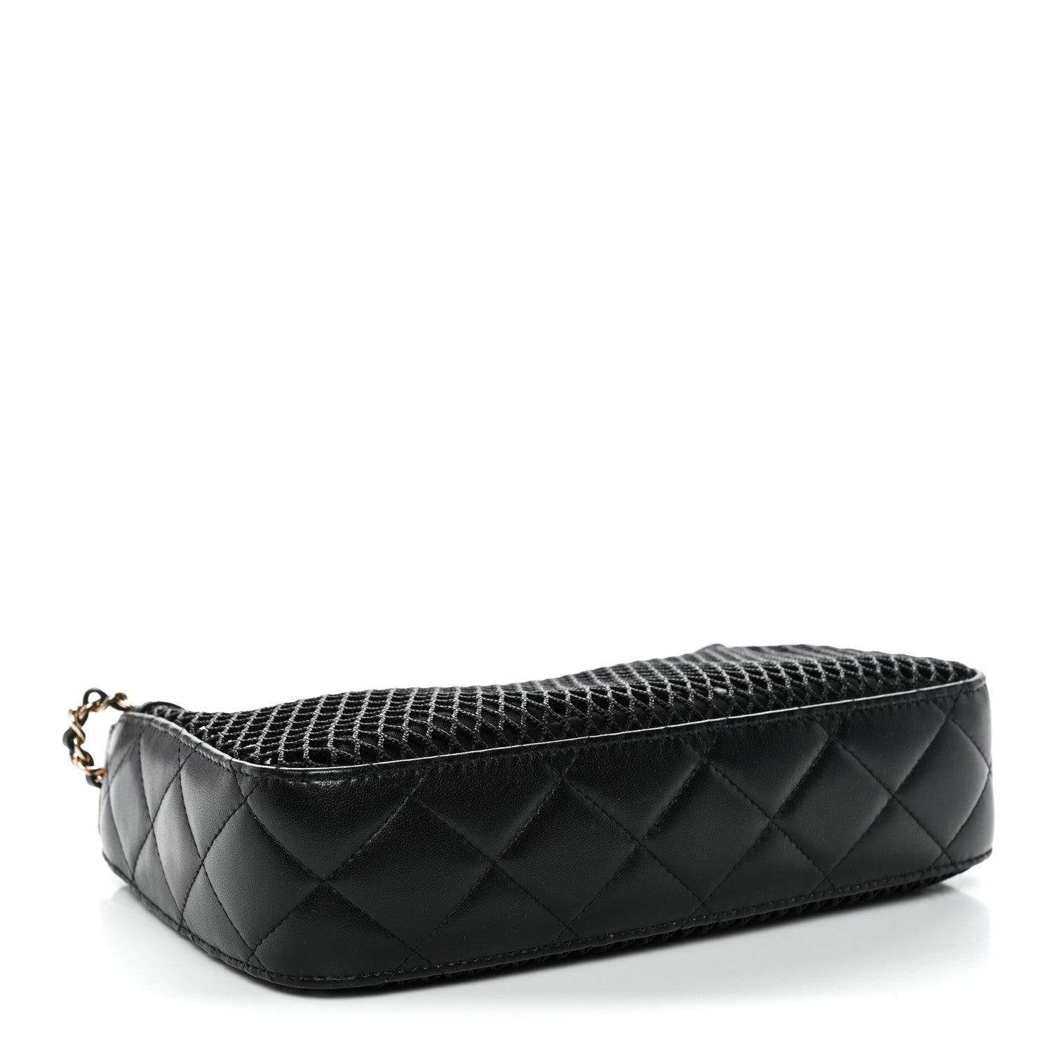 Chanel Mesh Shiny Lambskin Clutch With Chain Black 5 of 11