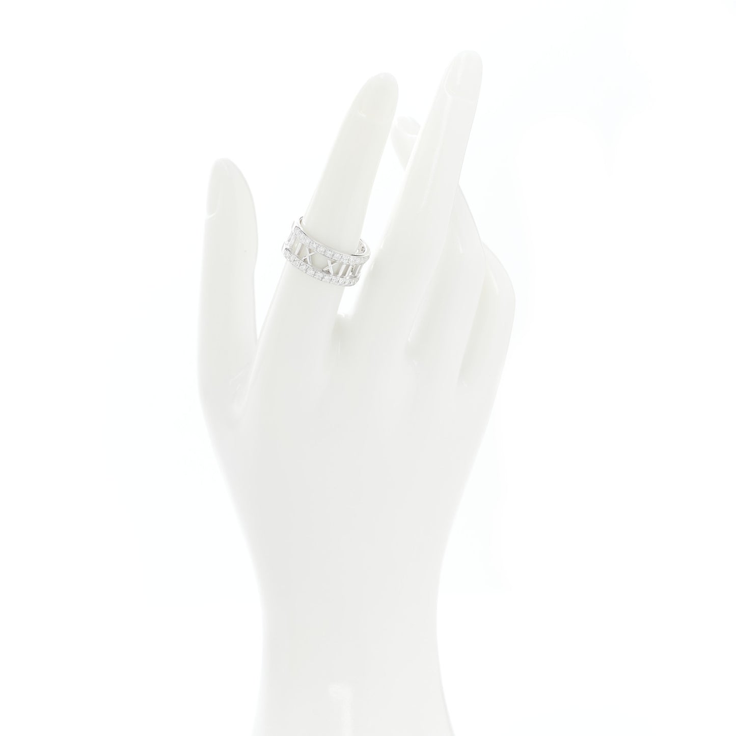 18K White Gold Diamond Wide Atlas Open Ring 54 7