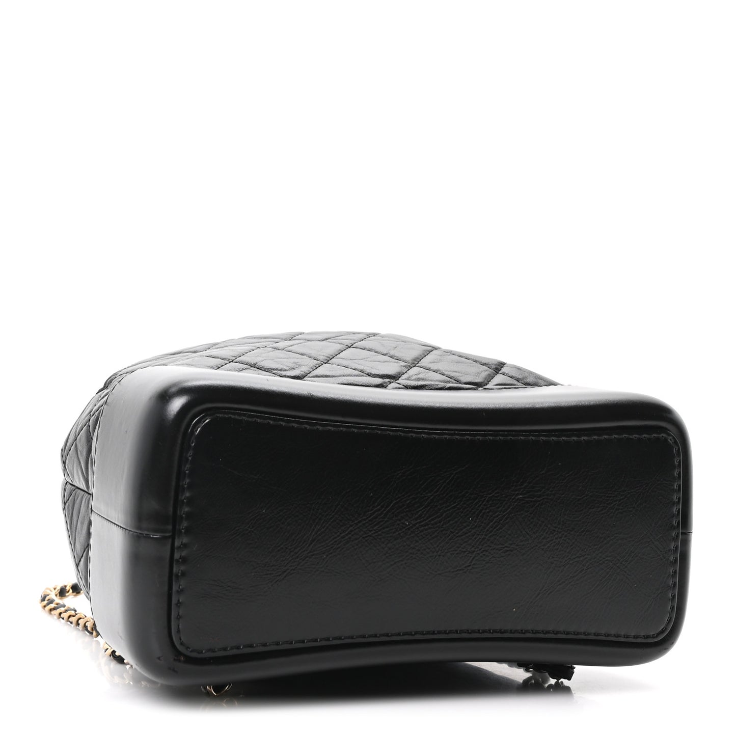Aged Calfskin Quilted Small Gabrielle Backpack Black